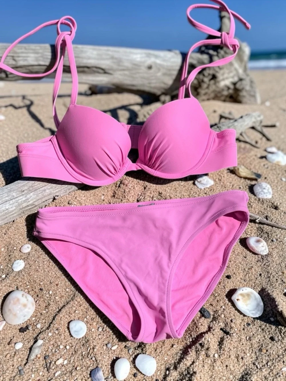 Aerie  Pink Push-Up Swim Top & Bikini Bottom Set - Picture 2 of 16